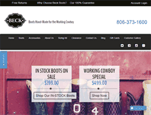 Tablet Screenshot of beckboots.com